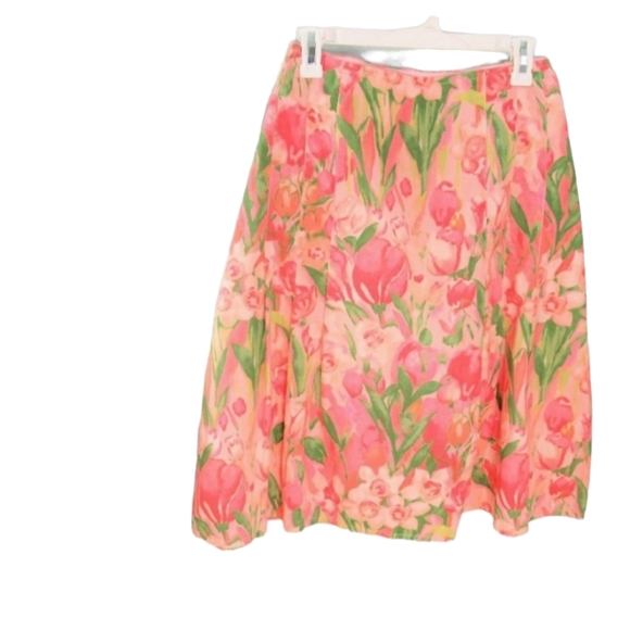 Tommy Hilfiger pink Water Color A Line Skirt Sz 16 - Picture 3 of 5